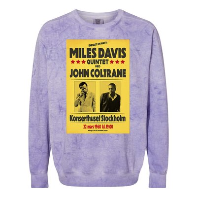 Miles D.Avis Quintet And John Coltrane Stockholm 1960 Colorblast Crewneck Sweatshirt