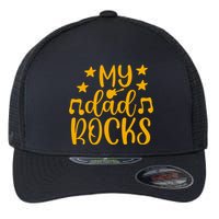 My Dad Rocks Musicial Flexfit Unipanel Trucker Cap