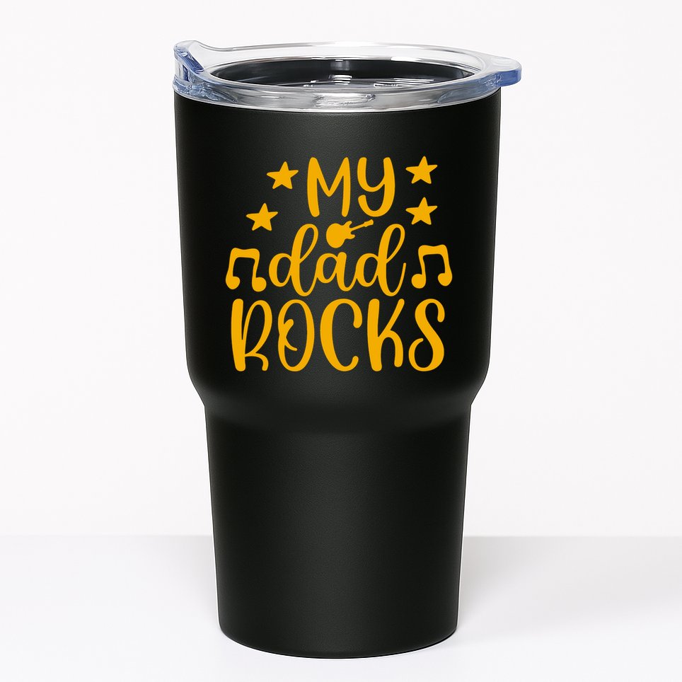 My Dad Rocks Musicial Tumbler