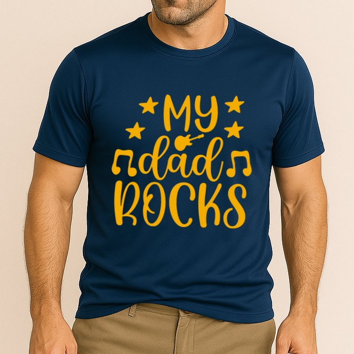 My Dad Rocks Musicial Cooling Performance Crew T-Shirt