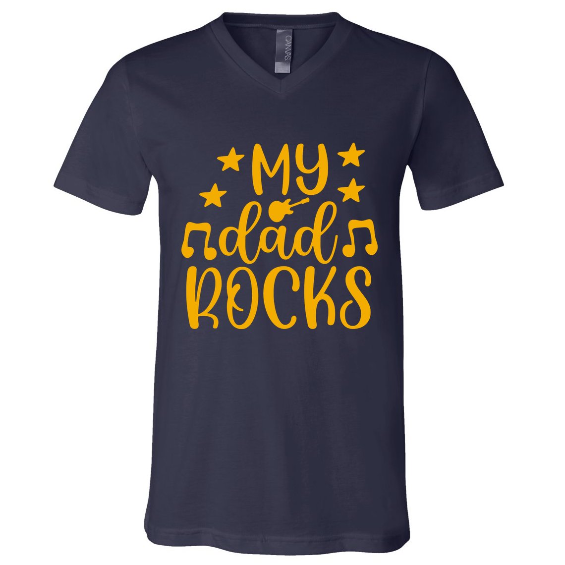 My Dad Rocks Musicial V-Neck T-Shirt