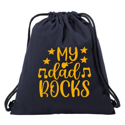 My Dad Rocks Musicial Drawstring Bag