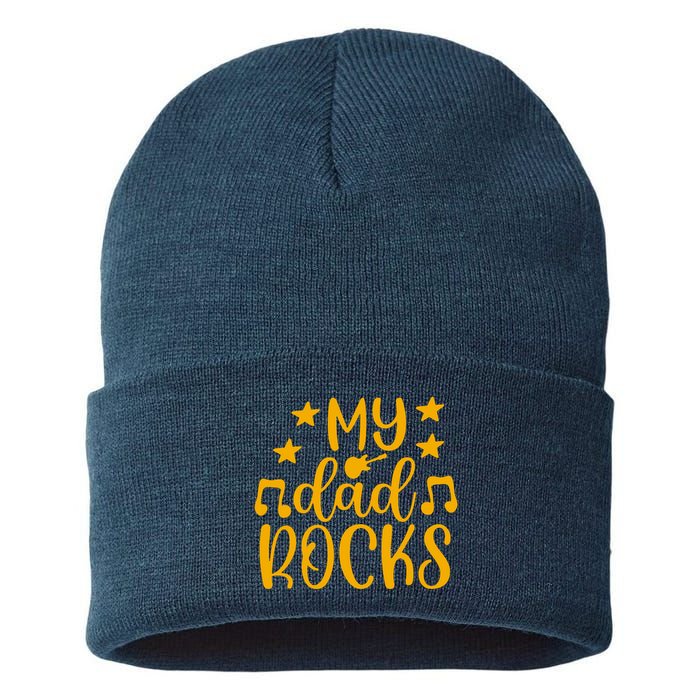 My Dad Rocks Musicial Sustainable Knit Beanie