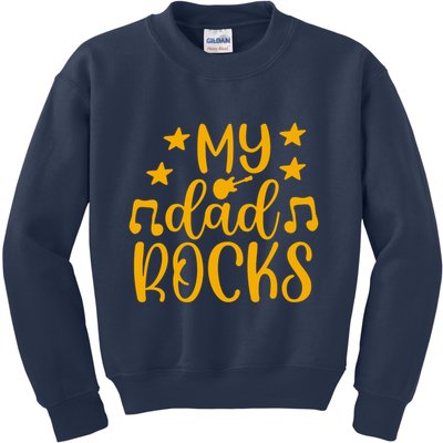 My Dad Rocks Musicial Kids Sweatshirt