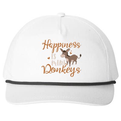 Miniature Donkeys Rancher Farmer Mini Donkey Lover Gift Snapback Five-Panel Rope Hat