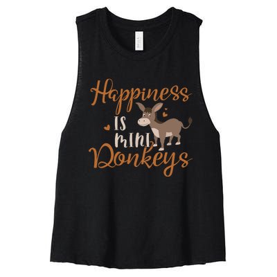 Miniature Donkeys Rancher Farmer Mini Donkey Lover Gift Women's Racerback Cropped Tank