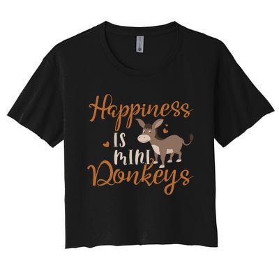 Miniature Donkeys Rancher Farmer Mini Donkey Lover Gift Women's Crop Top Tee