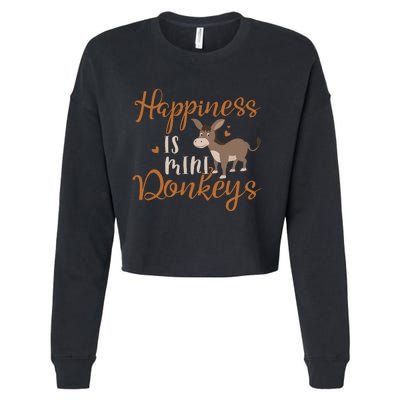 Miniature Donkeys Rancher Farmer Mini Donkey Lover Gift Cropped Pullover Crew