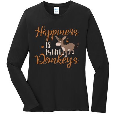 Miniature Donkeys Rancher Farmer Mini Donkey Lover Gift Ladies Long Sleeve Shirt