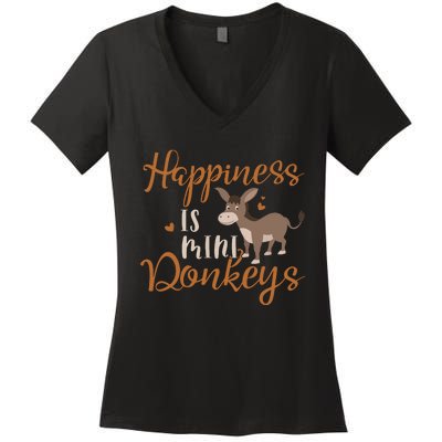 Miniature Donkeys Rancher Farmer Mini Donkey Lover Gift Women's V-Neck T-Shirt