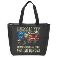 Memorial Day Remember The Fallen Veteran Military Zip Tote Bag