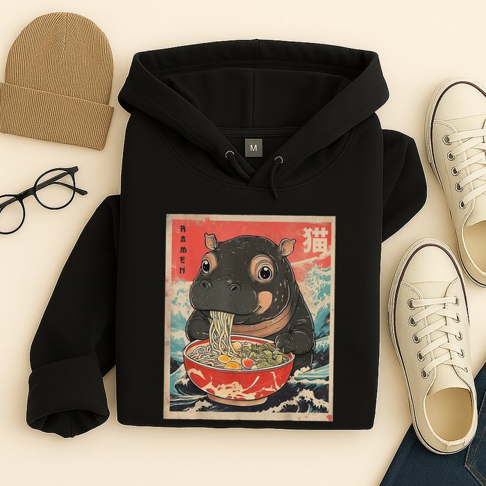 Moo Deng Ramen Japanese Vintage Moo Deng Japanese Noodles Hoodie