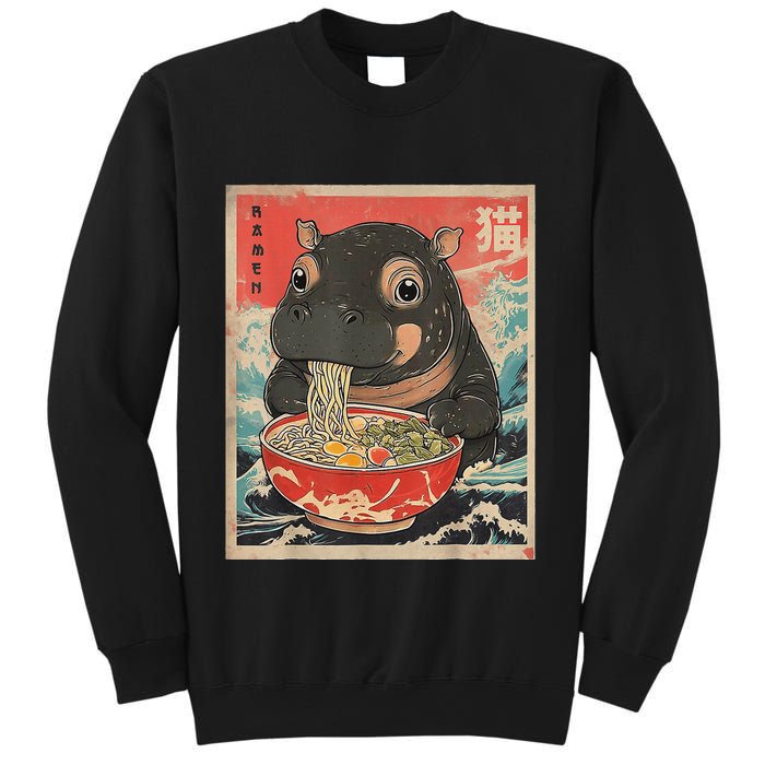 Moo Deng Ramen Japanese Vintage Moo Deng Japanese Noodles Sweatshirt