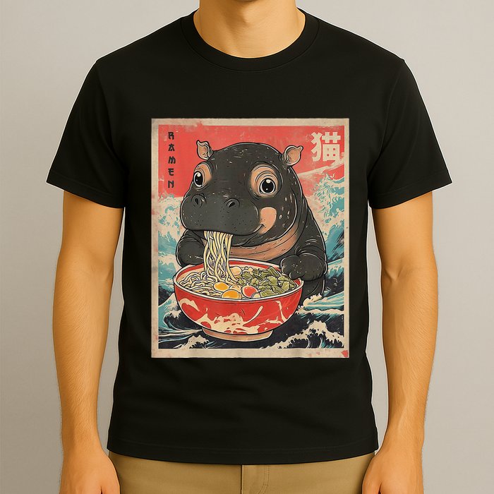 Moo Deng Ramen Japanese Vintage Moo Deng Japanese Noodles T-Shirt