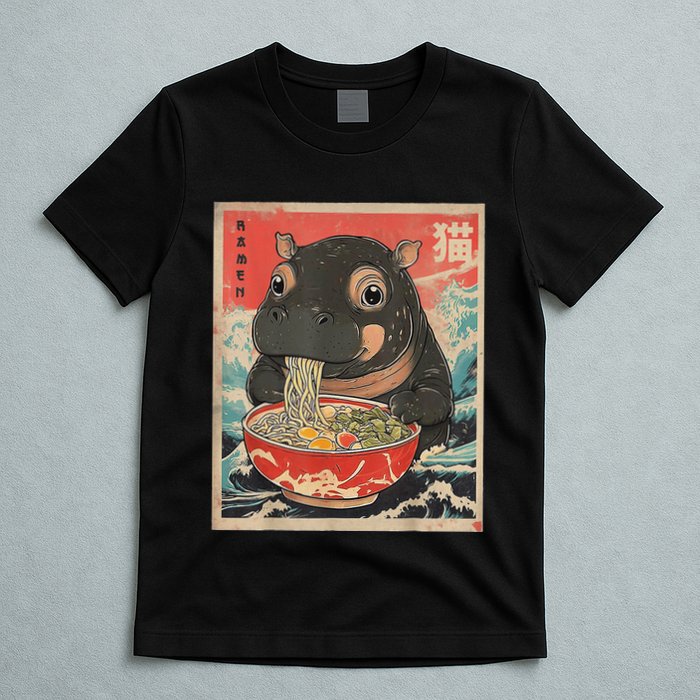 Moo Deng Ramen Japanese Vintage Moo Deng Japanese Noodles T-Shirt