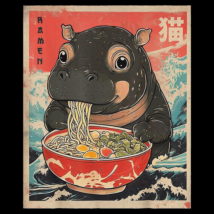 Moo Deng Ramen Japanese Vintage Moo Deng Japanese Noodles Button
