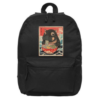 Moo Deng Ramen Japanese Vintage Moo Deng Japanese Noodles 16 in Basic Backpack