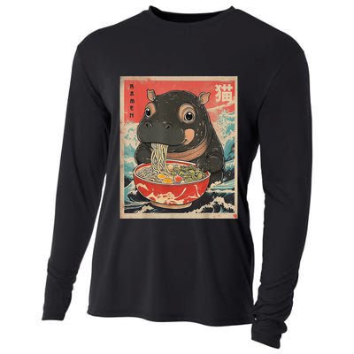 Moo Deng Ramen Japanese Vintage Moo Deng Japanese Noodles Cooling Performance Long Sleeve Crew