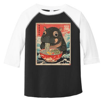 Moo Deng Ramen Japanese Vintage Moo Deng Japanese Noodles Toddler Fine Jersey T-Shirt