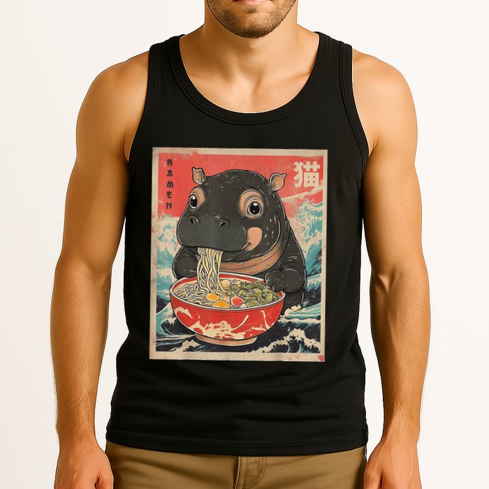 Moo Deng Ramen Japanese Vintage Moo Deng Japanese Noodles Tank Top