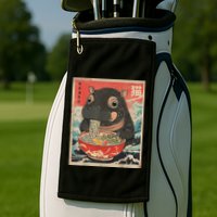 Moo Deng Ramen Japanese Vintage Moo Deng Japanese Noodles Golf Towel