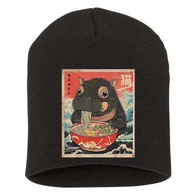 Moo Deng Ramen Japanese Vintage Moo Deng Japanese Noodles Short Acrylic Beanie