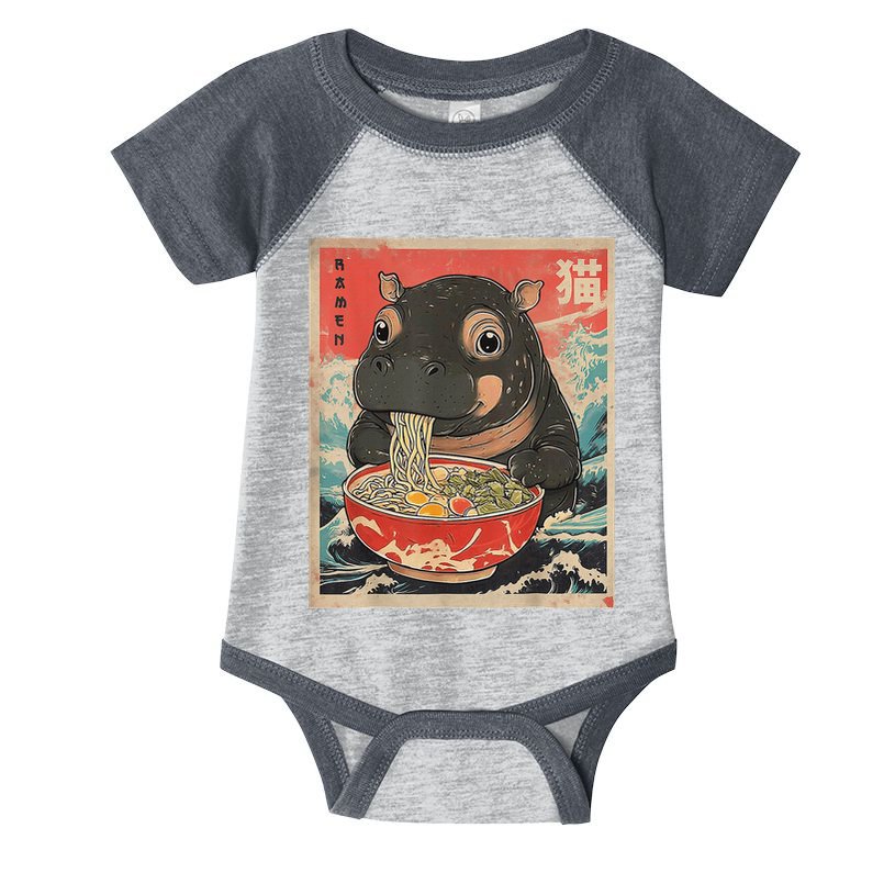 Moo Deng Ramen Japanese Vintage Moo Deng Japanese Noodles Infant Baby Jersey Bodysuit