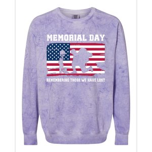 Memorial Day Remember Colorblast Crewneck Sweatshirt