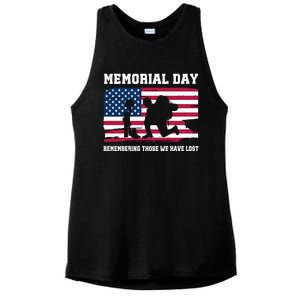 Memorial Day Remember Ladies PosiCharge Tri-Blend Wicking Tank