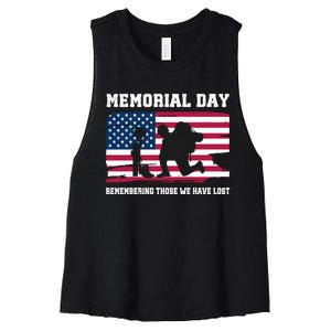 Memorial Day Remember Women's Racerback Cropped Tank