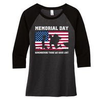 Memorial Day Remember Women's Tri-Blend 3/4-Sleeve Raglan Shirt