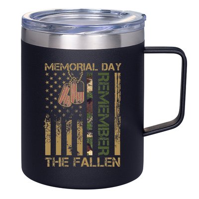 Memorial Day Remember The Fallen Veteran Military Vintage 12oz Stainless Steel Coffee Mug