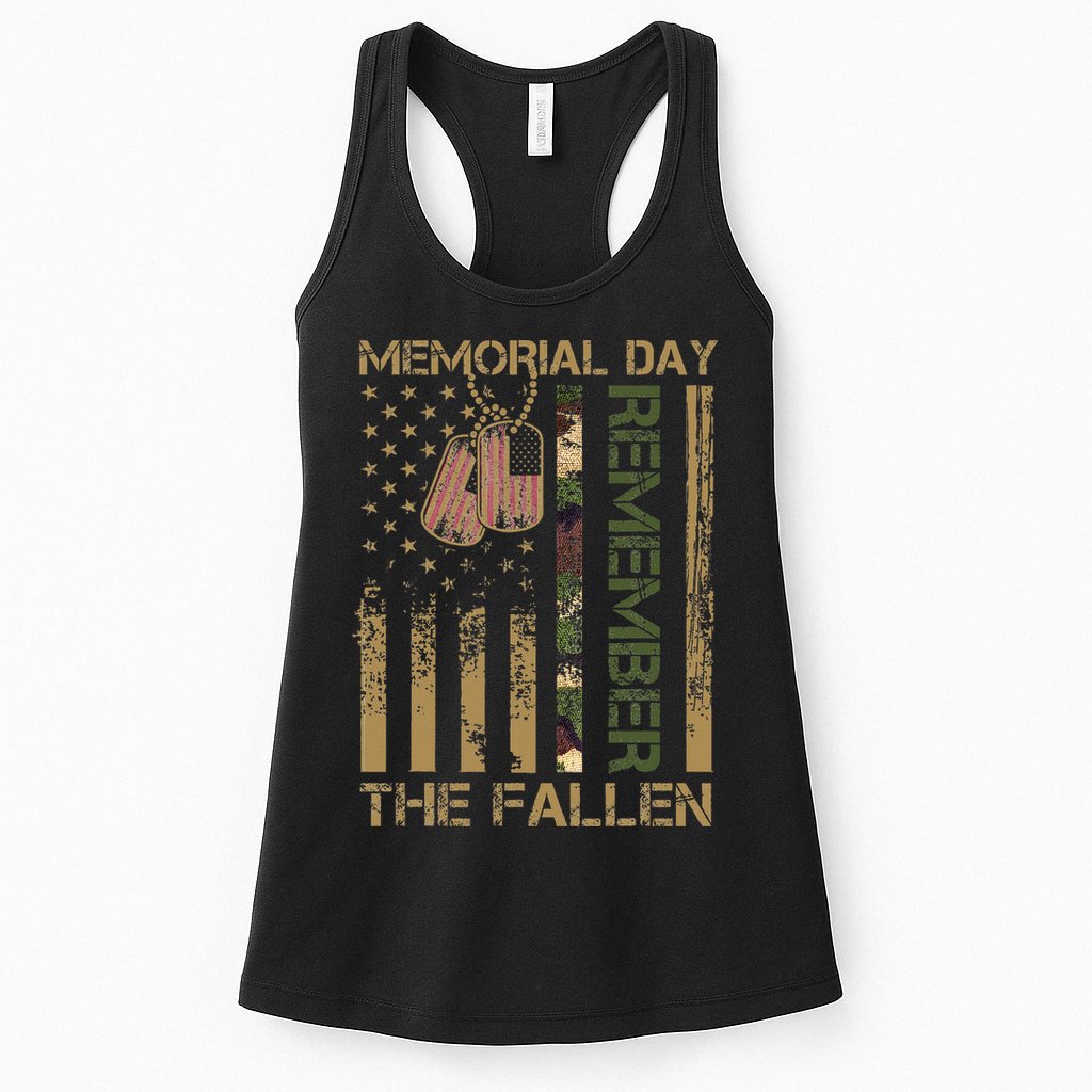 Memorial Day Remember The Fallen Veteran Military Vintage Womens Tank Top