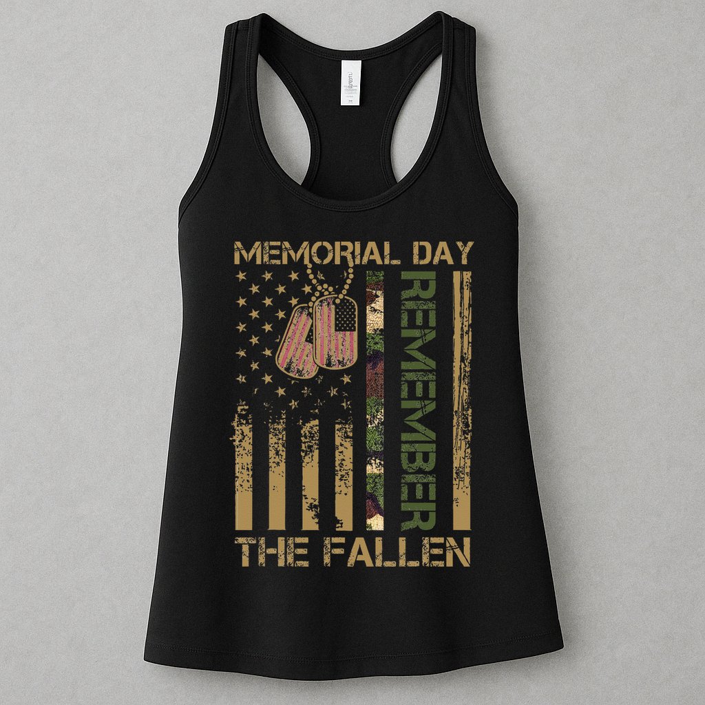 Memorial Day Remember The Fallen Veteran Military Vintage Womens Tank Top