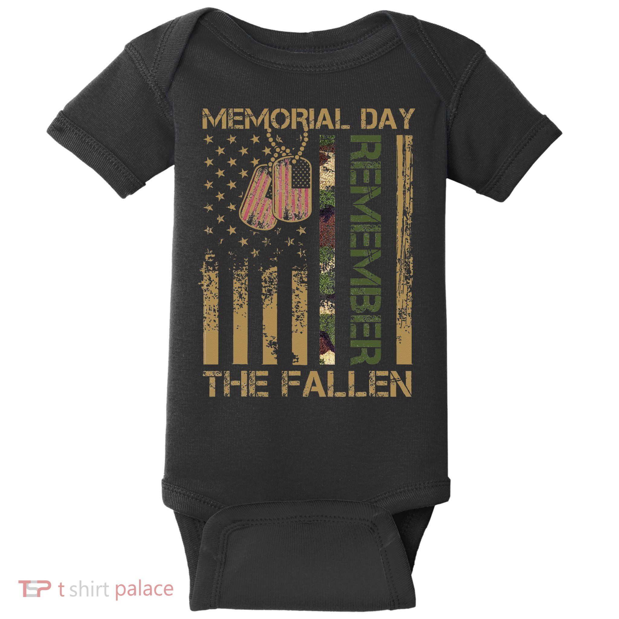 Memorial Day Remember The Fallen Veteran Military Vintage Baby Bodysuit