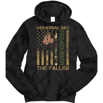 Memorial Day Remember The Fallen Veteran Military Vintage Tie Dye Hoodie