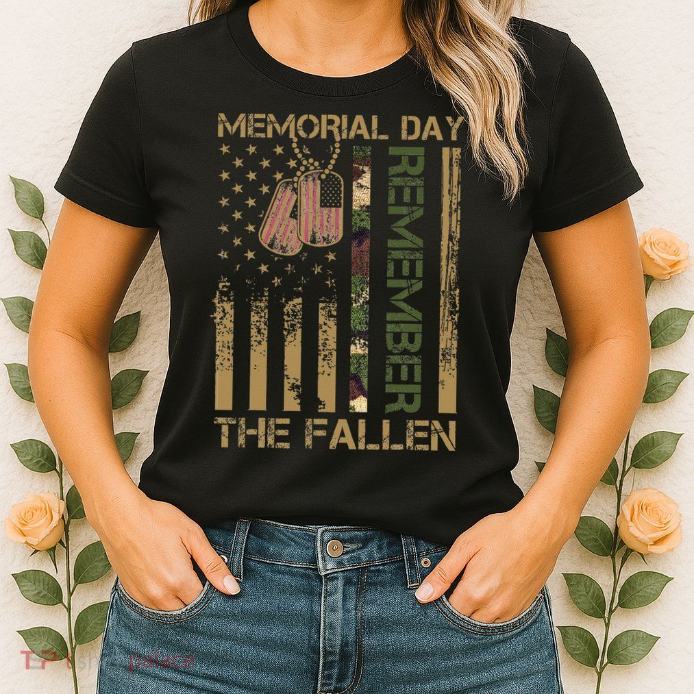Memorial Day Remember The Fallen Veteran Military Vintage Womens T-Shirt