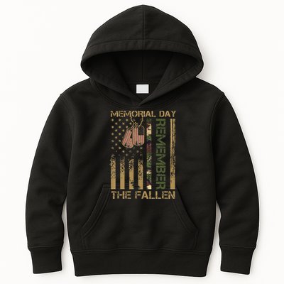 Memorial Day Remember The Fallen Veteran Military Vintage Kids Hoodie