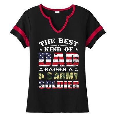 Military Dad Raised A U.S Army Soldier Ladies Halftime Notch Neck Tee