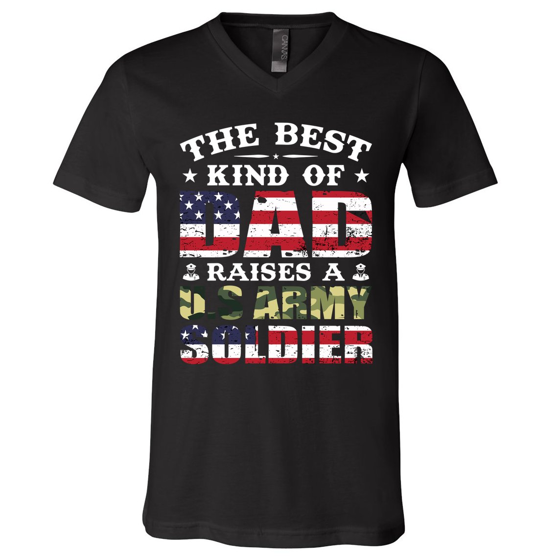 Military Dad Raised A U.S Army Soldier V-Neck T-Shirt
