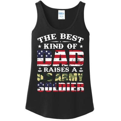 Military Dad Raised A U.S Army Soldier Ladies Essential Tank