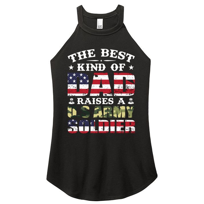 Military Dad Raised A U.S Army Soldier Women's Perfect Tri Rocker Tank