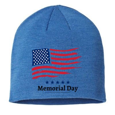 Memorial Day Remember And Honor America Flag Meaningful Gift Sustainable Beanie