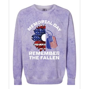 Memorial Day Remember The Fallen Honor Those Who Served Cute Gift Colorblast Crewneck Sweatshirt