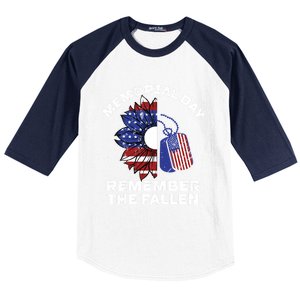 Memorial Day Remember The Fallen Honor Those Who Served Cute Gift Baseball Sleeve Shirt