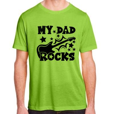 My Dad Rocks Funny Fathers Day Dad Vintage Gift Adult ChromaSoft Performance T-Shirt