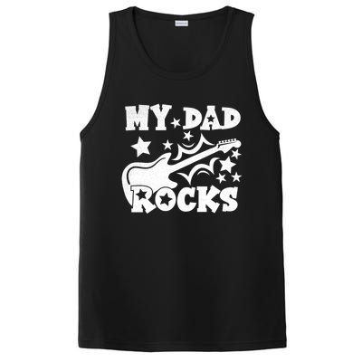 My Dad Rocks Funny Fathers Day Dad Vintage Gift PosiCharge Competitor Tank