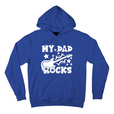 My Dad Rocks Funny Fathers Day Dad Vintage Gift Hoodie