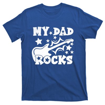 My Dad Rocks Funny Fathers Day Dad Vintage Gift T-Shirt