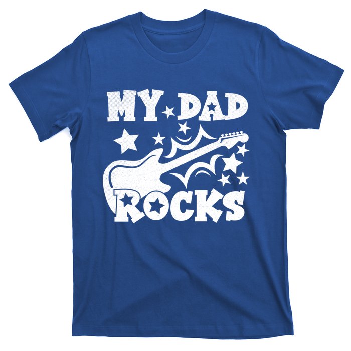 My Dad Rocks Funny Fathers Day Dad Vintage Gift T-Shirt